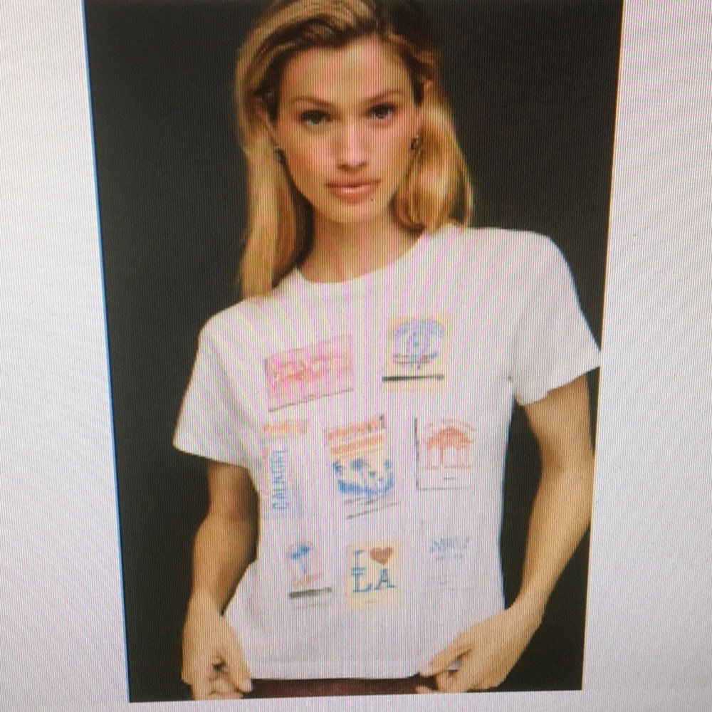 ANTHROPOLOGIExLETLUV/WHITE-MATCHBOOK GRAPHIC TEE